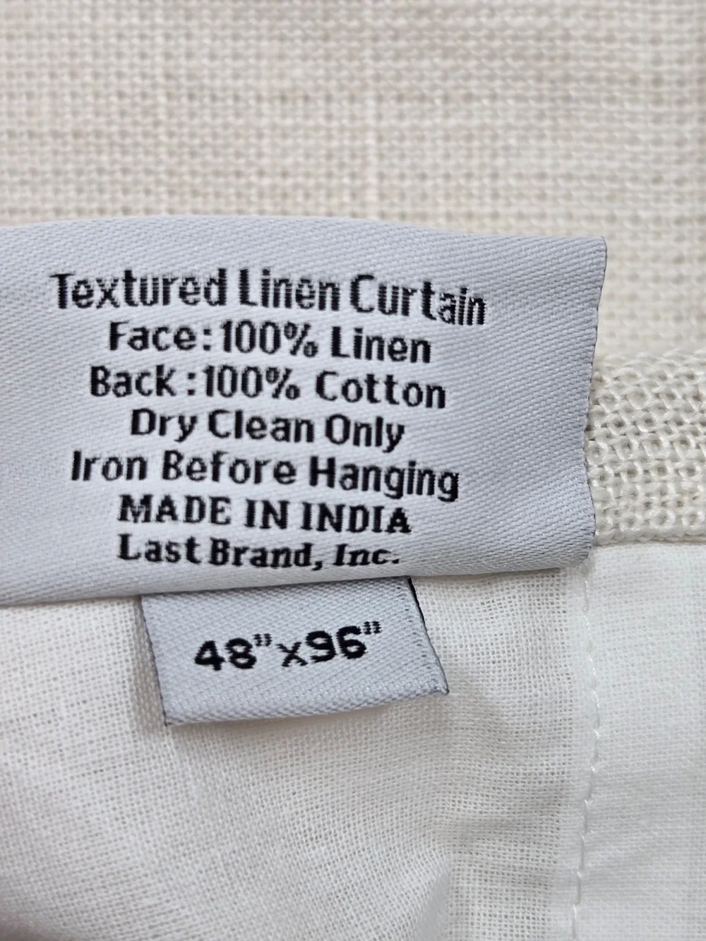 QUINCE Set Of 2 48x96 Heavyweight European Linen Curtains Sand 0146